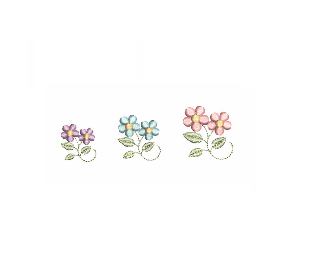 Machine Embroidery Designs Mini Flowers Small Floral 3 Sizes Blumen ...