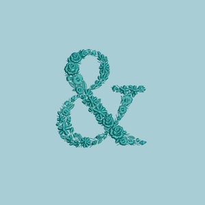 Machine embroidery Ampersand "&" symbol  10cm / 4" tall dainty floral font Heirloom  Monogram  Broderie machine-Stickdatei-Ricamo macchina