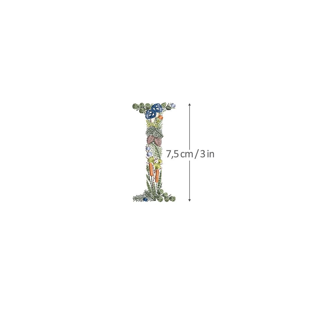 Machine Embroidery LETTER I Uppercase 3/75 Cm Forest Etsy