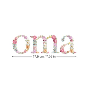 Diseño de bordado a máquina "OMA"  bordado digital  Matriz de bordado floral Descarga inmediata dst pes exp jef sew hus vip vp3 xxx