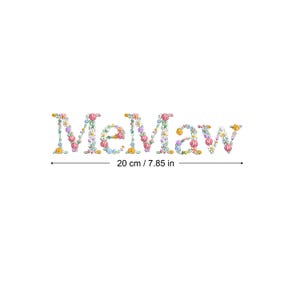 Machine embroidery design MEMAW in floral letters Dainty spring flowers Heirloom  Stickdatei  Broderie machine Ricamo macchina