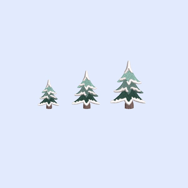 Machine embroidery design Mini Pine tree snow Small Winter monogram Kiefer mit Schnee Stickdatei Broderie Pin enneigé Ricamo pino nevicato