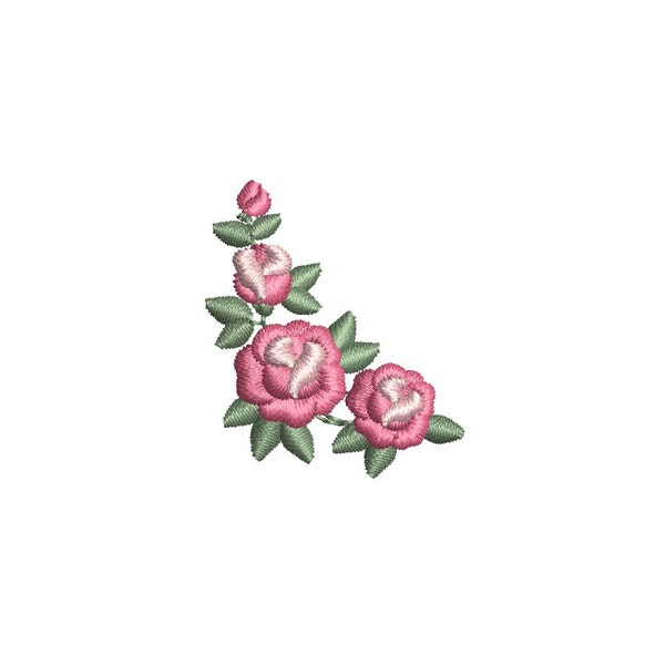 Mini Roses Machine Embroidery Design. 3 sizes. Instant download