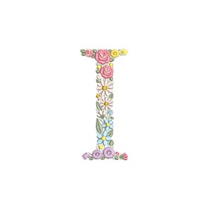 Bordado à máquina LETRA I Maiúscula 15 cm/6" de altura fonte floral delicada bastidor 8x8 Monograma Heirloom Broderie máquina Stickdatei Ricamo macchina