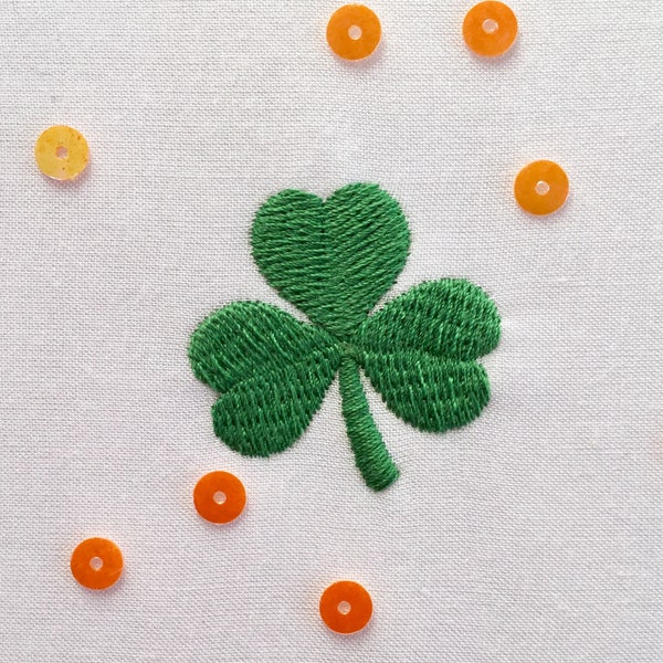 Mini Shamrock machine embroidery design. Small filled clover embroidery. St Patrick's Day mini embroidery design. 4 sizes. Instant download