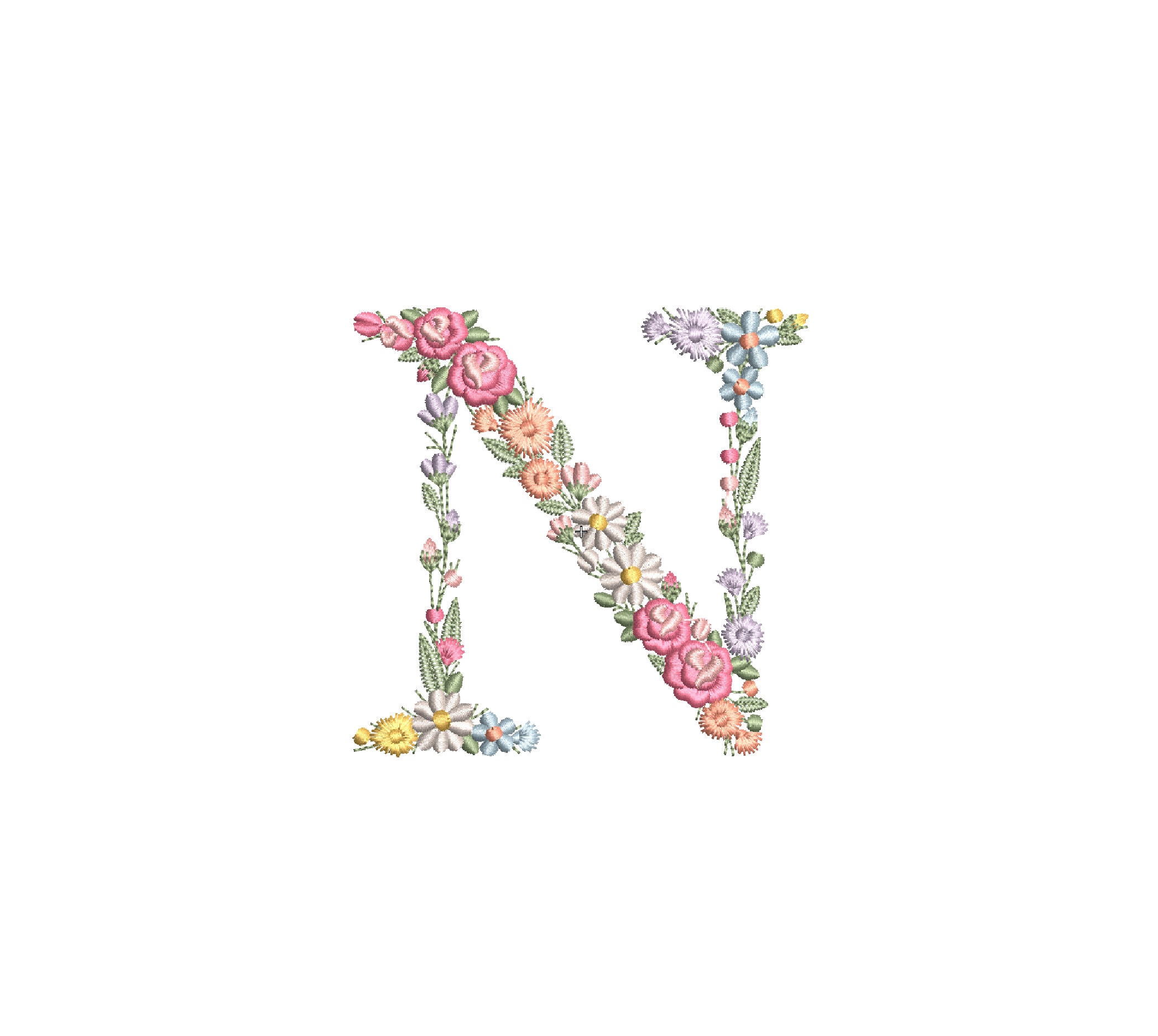 Machine Embroidery LETTER N Uppercase 9,7cm/3.80