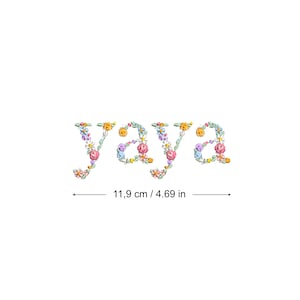Diseño de bordado a máquina YAYA 12 cm  bordado digital  Matriz de bordado floral Descarga inmediata dst pes exp jef sew hus vip vp3 xxx