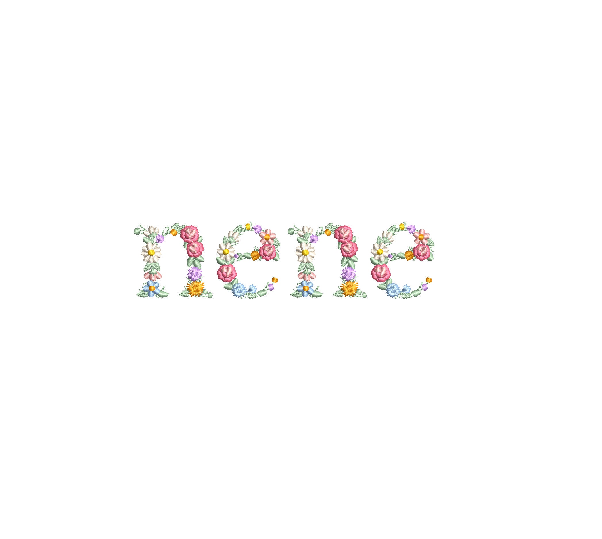Nene Monogram Machine Embroidery Design NENE 12cm/4.70