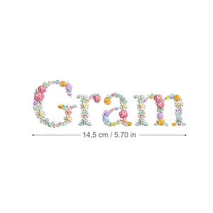 Diseño de bordado a máquina "Gram"  bordado digital  Matriz de bordado floral Descarga inmediata dst pes exp jef sew hus vip vp3 xxx