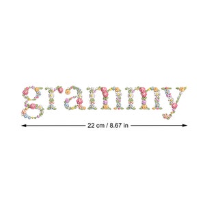 Diseño de bordado a máquina "GRAMMY" 22 cm bordado digital  Matriz de bordado floral Descarga inmediata dst pes exp jef sew hus vip vp3 xxx