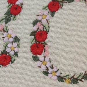 Diseño de bordado a máquina 5 cm de alto Monogramas Letras manzanas y flores Abecedario botánico Caracteres especiales Español Francés etc. imagen 5
