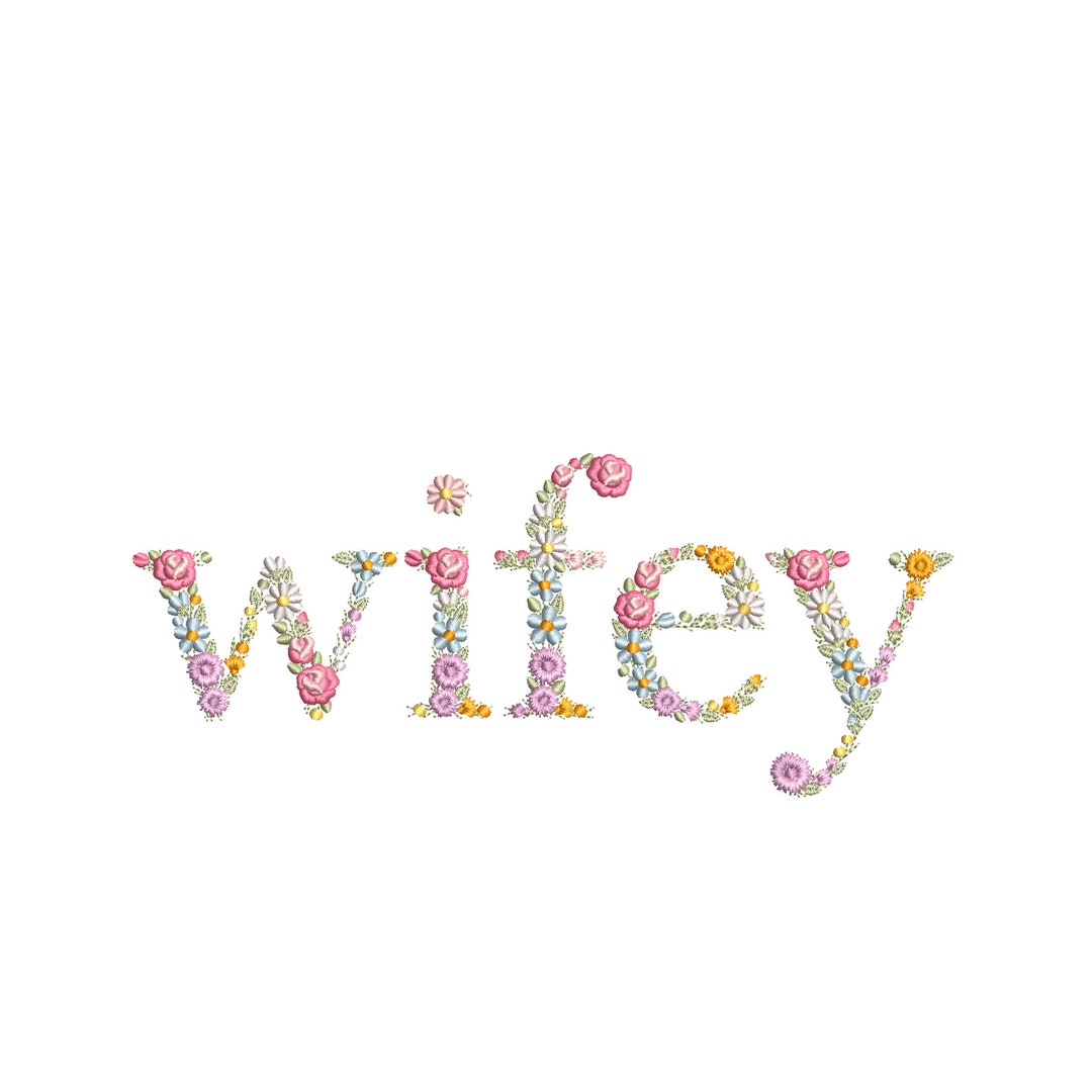 Machine Embroidery Design WIFEY 23cm/9