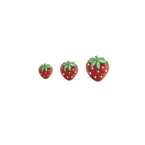 Machine Embroidery Designs Mini Strawberry Small FRUIT 3 sizes  Erdbeere Stickdatei Ricamo a macchina Fragola Broderie Machine Petit fraise