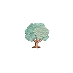 Mini Tree machine embroidery design. Small filled tree machine embroidery pattern. 3 sizes. Instant download