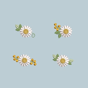 Mini Daisies 1 &quot; Machine Embroidery Design Set Daisy flower / Gänseblümchen Stickdatei / broderie fleur marguerite / ricamo margherita