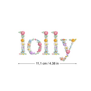 Diseño de bordado a máquina LOLLY 11 cm  bordado digital  Matriz de bordado floral Descarga inmediata dst pes exp jef sew hus vip vp3 xxx