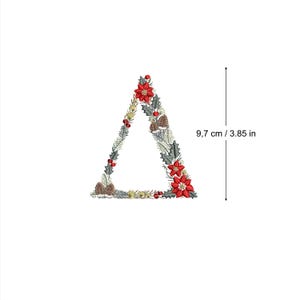Maschinenstickerei ღ DELTA 4x4 hoop Weihnachten Festliches Monogramm Broderie Noël Weihnachten Stickdatei Ricamo Natale Poinsettia