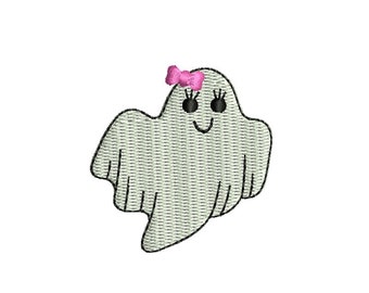 Girl Ghost - Mini Halloween machine embroidery design. 3 sizes. Instant download