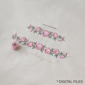 Guarda de rosas - Guarda de flores - Matriz de bordado a máquina. 2 tamaños. Descarga inmediata.