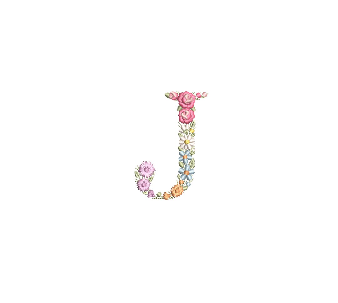 Machine Embroidery LETTER J Uppercase 3/75 Cm Dainty Etsy