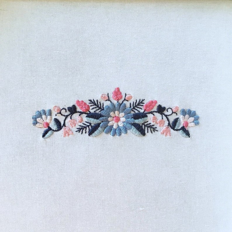 Folk floral border machine embroidery design boho flower  etsy Folk floral border machine embroidery design boho flower  etsy