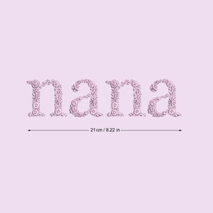 Diseño de bordado a máquina NANA 21 cm  bordado digital  Matriz de bordado floral Descarga inmediata dst pes exp jef sew hus vip vp3 xxx