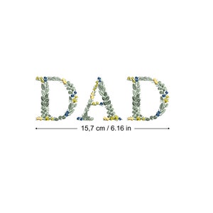 Diseño de bordado a máquina DAD 16 cm bastidor 13x18cm Letras de hojas Descarga inmediata dst pes exp jef sew hus vip vp3 xxx