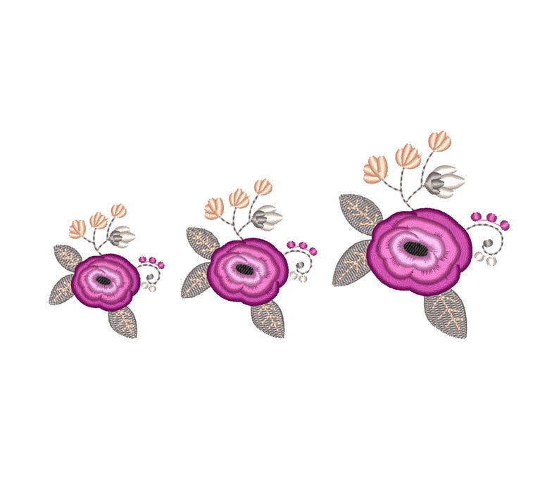 Small Flower Machine Embroidery Design. Mini Floral Embroidery Files ...