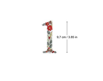 Machinaal borduurwerk Kerst Nummer 1 4x4 hoepel Kerst Feestelijk Monogram Broderie Noël Weihnachten Stickdatei Ricamo Natale Poinsettia Dennenappel