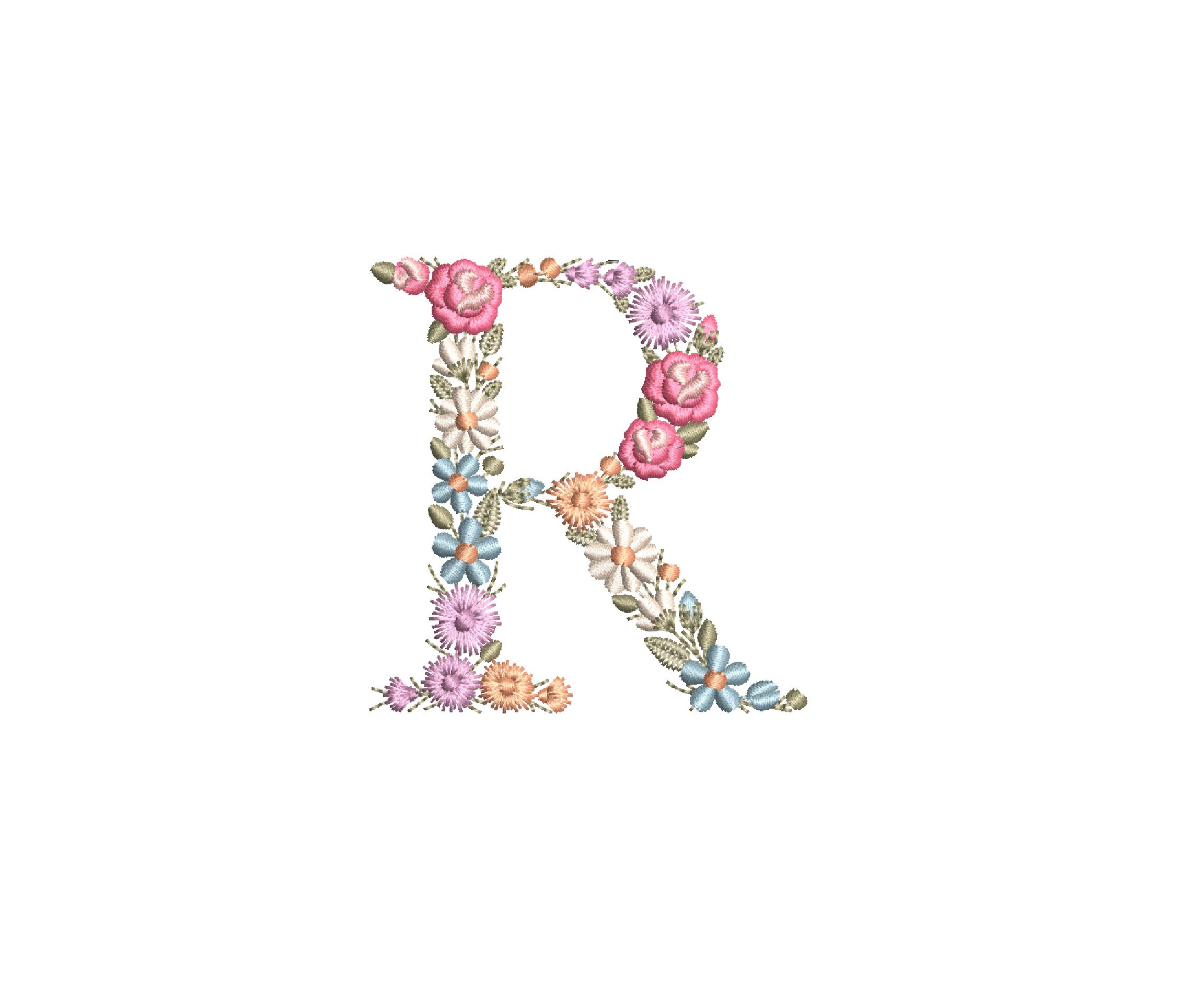 Machine Embroidery LETTER R Uppercase 3/75 Cm Dainty Etsy