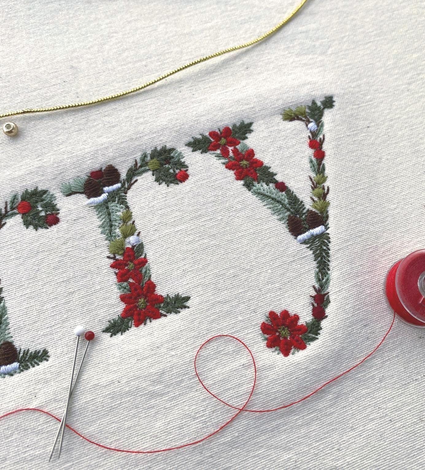Repositional Embroidery Machine Embroidery Design Christmas MERRY 10