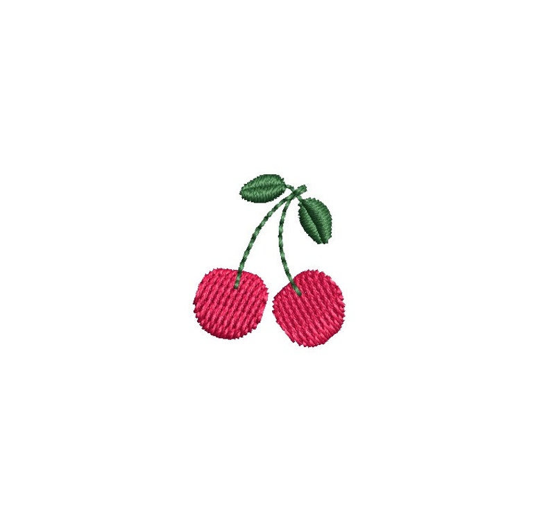 Cherries Mini Machine Embroidery Design. 3 Sizes. Instant Etsy