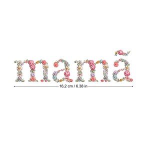 Diseño de bordado a máquina "mamã"  bordado digital  Matriz de bordado floral Descarga inmediata dst pes exp jef sew hus vip vp3 xxx