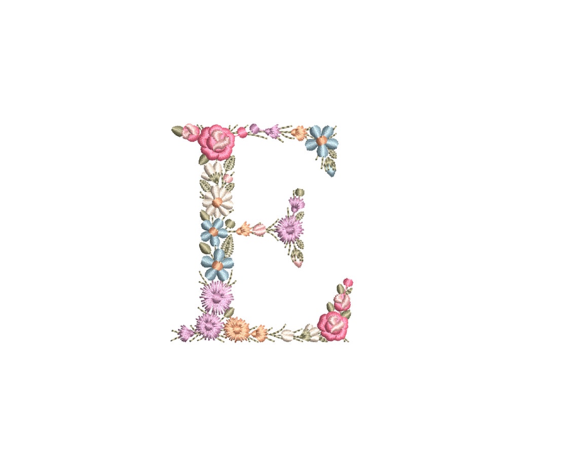 Machine embroidery LETTER E Uppercase 3/75 cm Dainty Etsy