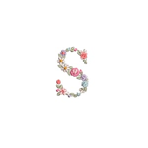 Machine Embroidery Design Small Floral Letter S Uppercase and Lowercase ...