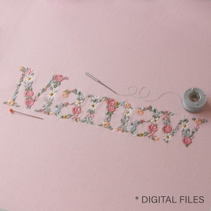 Machine embroidery design Mamaw 7.82"/20 cm grandma floral letters Dainty Heirloom Monogram Stickdatei Broderie machine Ricamo macchina