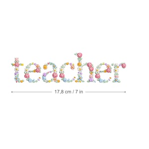 Diseño de bordado a máquina "teacher"  bordado digital  Matriz de bordado floral Descarga inmediata dst pes exp jef sew hus vip vp3 xxx
