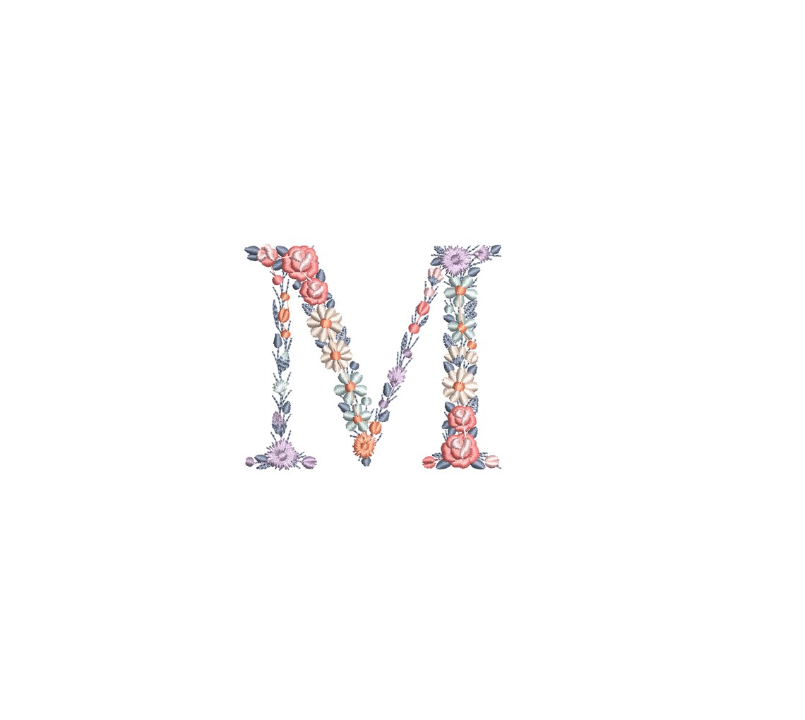 Machine Embroidery LETTER M Uppercase 3.90x3.40/10 X Etsy