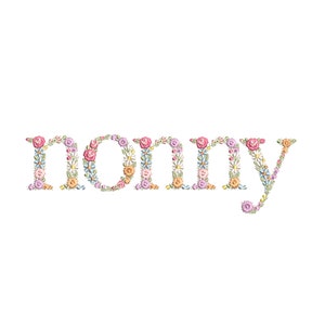 Diseño de bordado a máquina "nonny"  bordado digital  25 cm Matriz de bordado floral Descarga inmediata dst pes exp jef sew hus vip vp3 xxx