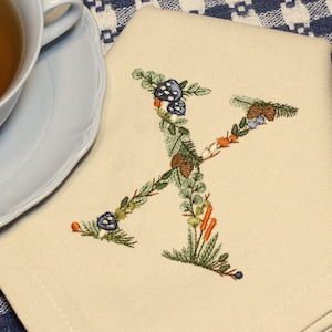 Diseño de bordado a máquina letra X 7,5 cm de alto Bastidor 4x4 (10 cm)  Bordado digital monograma floral Letras de flores matriz de bordado