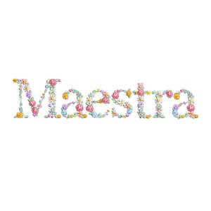 Diseño de bordado a máquina "Maestra"  bordado digital  Matriz de bordado floral Descarga inmediata dst pes exp jef sew hus vip vp3 xxx