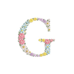 Bordado à máquina LETRA G Maiúscula 15 cm/6" de altura fonte floral delicada bastidor 8x8 Monograma Heirloom Broderie máquina Stickdatei Ricamo macchina
