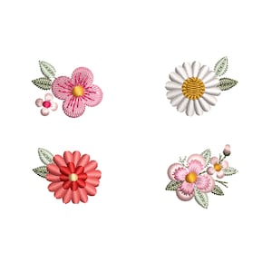Mini flowers 1 inch machine embroidery design dainty boho floral daisy digital files Blumen Stickdatei Broderie Fleurs Ricamo fiori