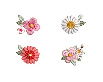 Mini flowers 1 inch machine embroidery design dainty boho floral daisy digital files Blumen Stickdatei Broderie Fleurs Ricamo fiori