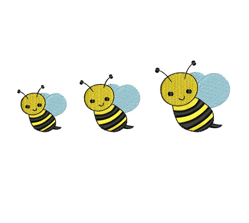 Cute Mini Honey Bee machine embroidery design. 3 sizes. Etsy