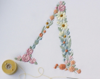 Ricamo a macchina Lettera Λ LAMBDA 10 cm/4" delicato carattere floreale greco Heirloom Sorority Monogram Broderie machine Stickdatei Ricamo macchina