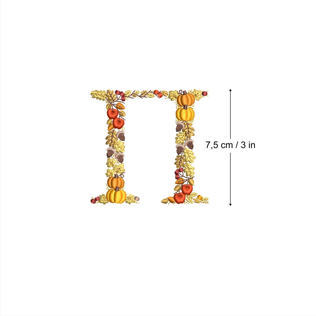 Machine Embroidery Greek Letter Π PI Uppercase 3
