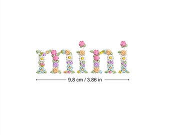 Machine borduurwerk MINI in bloemen letters 4 x 4" HOOP sierlijke bloem Heirloom meisje Stickdatei Broderie machine Ricamo macchina bordado