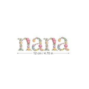 Diseño de bordado a máquina NANA 12 cm  bordado digital  Matriz de bordado floral Descarga inmediata dst pes exp jef sew hus vip vp3 xxx
