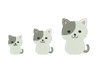 Cute Mini Kitten - Cute Cat Mini Fill Machine Embroidery Design. 3 sizes. Instant download